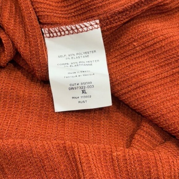 Lush Twist Front Sleeveless Ribbed Midi Dress in Rust – NWOT – Size XL - Picture 9 of 10